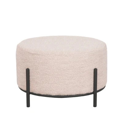 Afbeelding van Troy poef op poten XL 57x57x34cm bouclé naturel