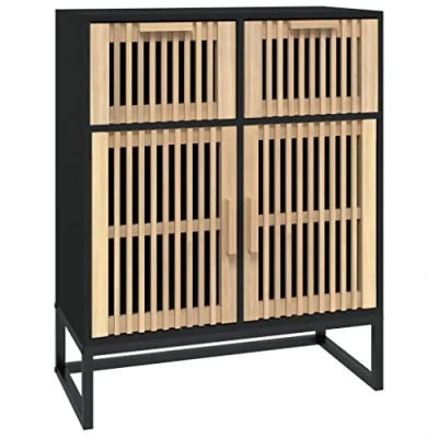 Image de vidaXL Buffet noir 60x30x75 cm bois d&#039;ingénierie