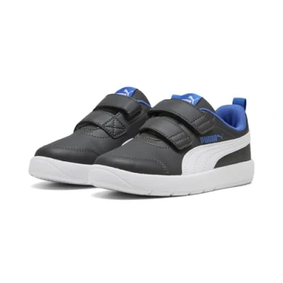 Image de PUMA Baskets Courtflex V3 V Ps unisexes pour enfant, Dusky Gray White Mountain Blue, 30 EU