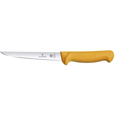 Afbeelding van Victorinox Swibo keukenmes/uitbeenmes, normale snijkant, lemmetlengte 14 cm, nylon, zwart