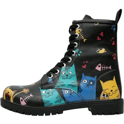 Afbeelding van DOGO Black Long Dames Laarzen Cat Lovers 39
