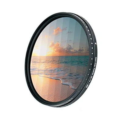 Afbeelding van JJC Variabel ND filter 72 mm (ND2 ND2000) instelbaar neutraal density lensfilter 18 laags gecoat HD optisch glas voor DSLR cameralens, landschapsfotografie