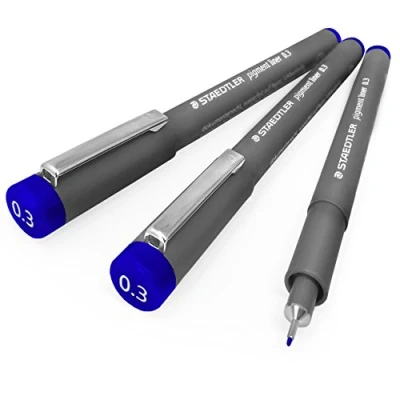Afbeelding van Staedtler 308 pigment liner fineliner 0,3 mm 3 stuks blauw