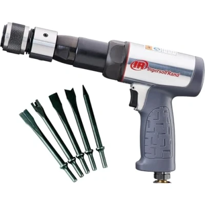 Afbeelding van Ingersoll Rand 119MAXK pneumatische hamerset, zeshoekige hamer met lange vat en koffer, voor motorvoertuigen werkplaatswagens, 5 beitels koffer