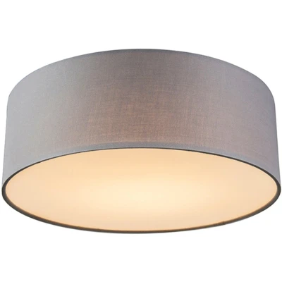 Afbeelding van QAZQA Plafondlamp grijs 30 cm incl. LED Drum