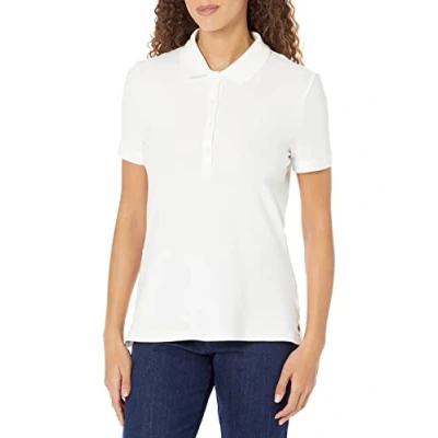 Image de Amazon Essentials Polo à manches courtes pour femme (disponible en grande taille), blanc, taille 3X