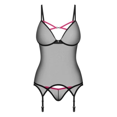 Afbeelding van Obsessive Novenes corset &amp; thong Black M/L