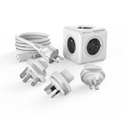 Afbeelding van Allocacoc PowerCube® ReWirable Purple / 3x Travel Plugs + 1 IEC Cable
