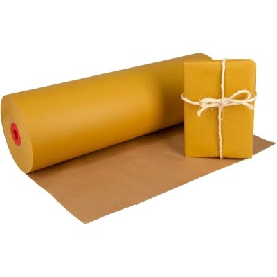 Afbeelding van Klika Kraftpapier op rol 59 cm x 400 meter 50 gram/m2 okergeel