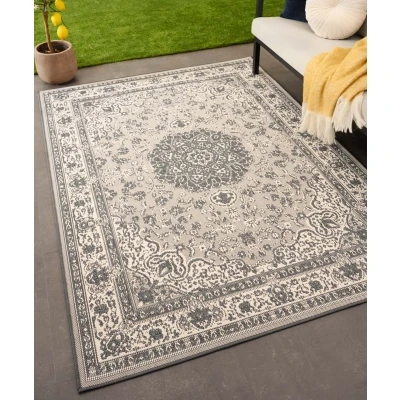 Afbeelding van Vintage Buitenkleed Flip Agnes Grijs 160x220 Cm
