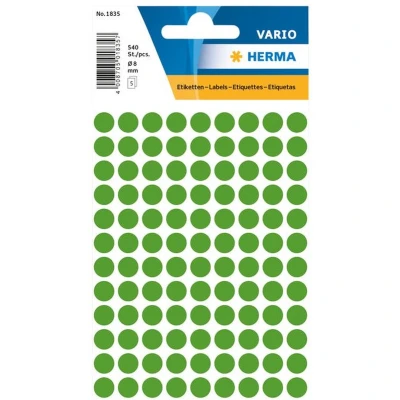 Afbeelding van HERMA Etiket 1835 rond 8mm donkergroen 540stuks