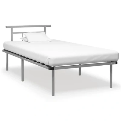 Afbeelding van vidaXL Bedframe metaal grijs 100x200 cm