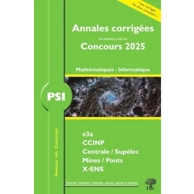Afbeelding van ANNALES E3A CCINP PSI MATHEMATIQUES ET INFORMATIQUE
