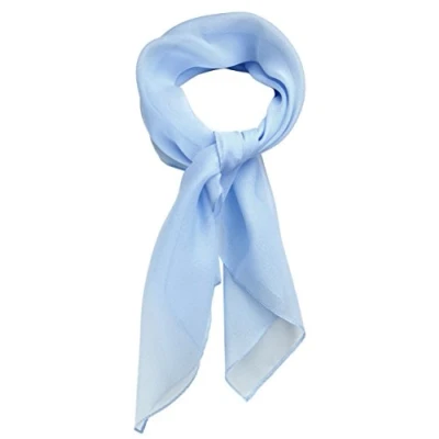 Afbeelding van TigerTie Fijne chiffon sjaal voor dames, effen, afmetingen: 58 x cm, Lichtblauw