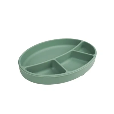 Afbeelding van Zuignapplaat THERMOBABY Siliconen Cactusgroen Gecompartimenteerd en antislip