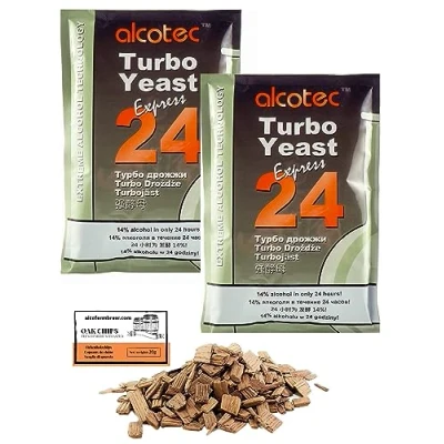 Afbeelding van 2 x Turbo gist Alcotec Express 24 205 g, voor de gisting van suiker, gistdestilleerders, snelle gist, gnool alcohol