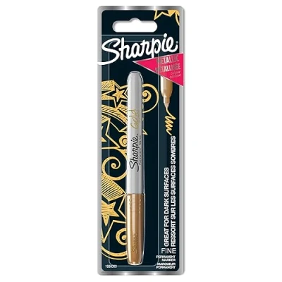 Afbeelding van Viltstift Sharpie rond 0.9mm metallic goud blister à 1 stuk