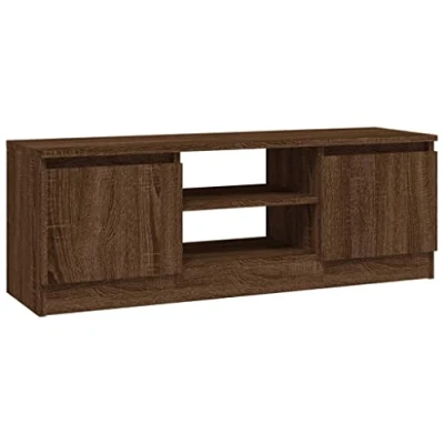 Image de vidaXL Meuble TV avec porte Chêne marron 102x30x36 cm823357