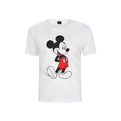Afbeelding van Mickey Mouse T shirt met korte mouwen voor heren, Wit