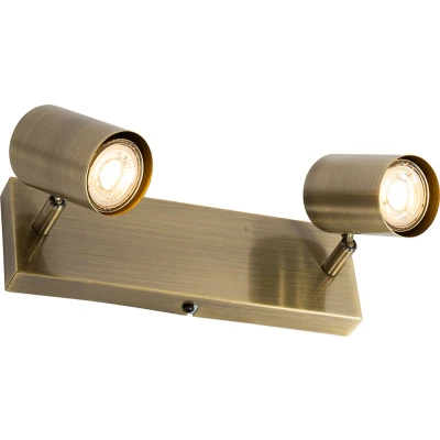 Afbeelding van QAZQA jeana Moderne Wand en Plafondspot Spotje Opbouwspot 2 lichts L 26 cm Brons Woonkamer Slaapkamer Keuken