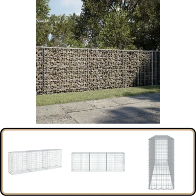 Afbeelding van vidaXL Schanskorf 300x50x100 cm gegalvaniseerd ijzer zilverkleurig