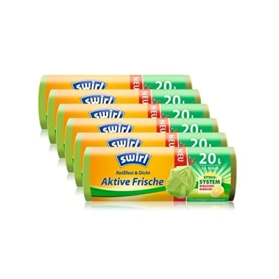 Afbeelding van SWIRL Vuilniszak, geurwerend, 20 liter, (6 x 12 cm), stuks per rol, wit