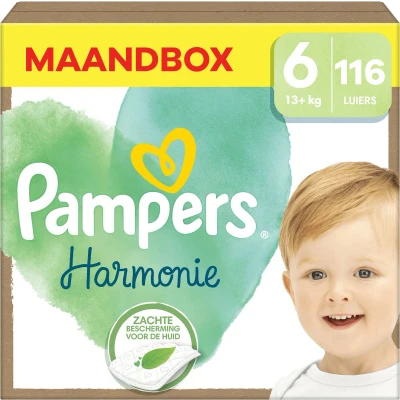 Afbeelding van Pampers Harmonie Maat 6 Maandbox 116 luiers 13+ KG