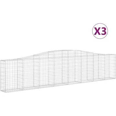 Afbeelding van VidaXL Schanskorven 3 st gewelfd 400x30x80/100 cm ijzer