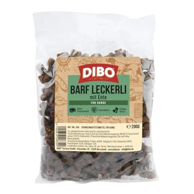 Afbeelding van 3 x 200 g DIBO BARF snoepjes met eend hondensnacks