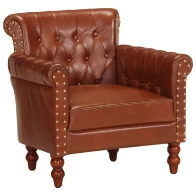 Afbeelding van Fauteuil echt geitenleer bruin