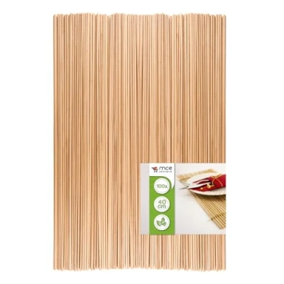 Afbeelding van Set van 100 stuks ronde eetstokjes gemaakt natuurlijk beukenhout met een doorsnede 8 mm en lengte 40 cm, voor handwerk, modellen maken, doe het zelven, 3 x cm