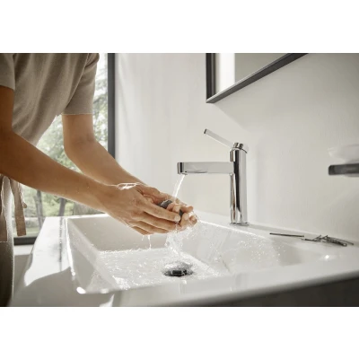Afbeelding van Hansgrohe Finoris wastafelmengkraan 100 met Push Open waste