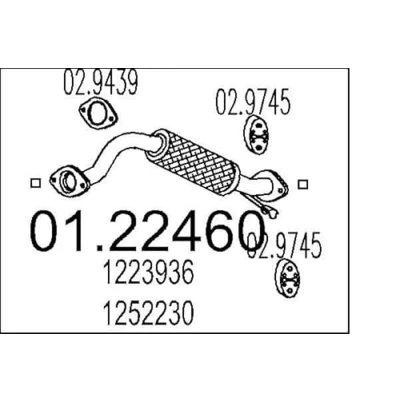 Afbeelding van MTS 01.22460 Uitlaatpijp 540 voor middendemper FORD: Focus 2, 2 Limousine, VOLVO: V50