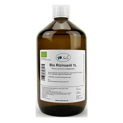 Image de Sala Huile de ricin bio pressée à froid 1 l Flacon en verre 1000 ml