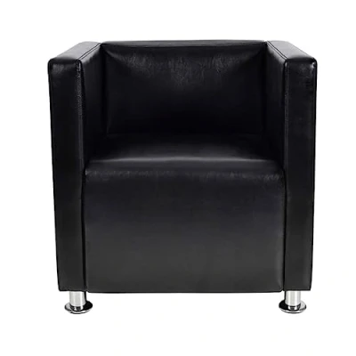 Afbeelding van vidaXL Fauteuil kubus kunstleer zwart
