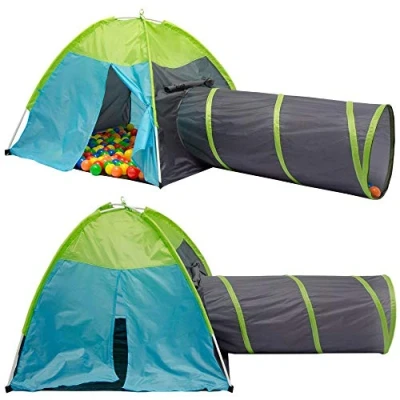 Afbeelding van Ballenbad Speeltent 100x100x90cm Baby Popup Tunnel Kindertent Blauw