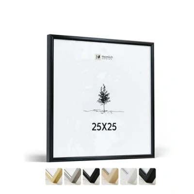 Afbeelding van Heimlich® 1 x zwarte metalen fotolijst 25 cm documentenlijst grote collage aluminium frame vierkante
