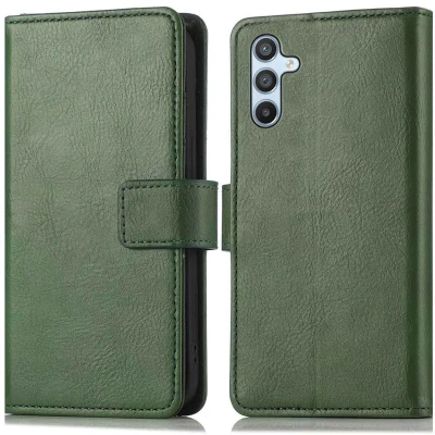 Afbeelding van iMoshion Hoesje Geschikt voor Samsung Galaxy A54 (5G) Met Pasjeshouder Luxe Bookcase Groen