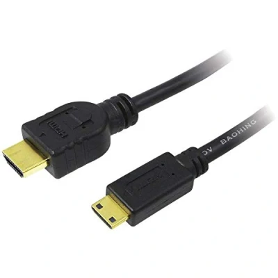 Afbeelding van LogiLink CH0022 HDMI kabel Aansluitkabel A stekker, mini C stekker 1.50 m Zwart 4K UHD, Audio Return Channel (ARC), Vergulde steekcontacten
