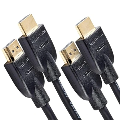 Afbeelding van Amazon Basics 2 stuks HDMI kabel, High Speed 18 Gbps, 4K @ 60 Hz, 2160p, Ethernet compatibel, 1,8 m, zwart