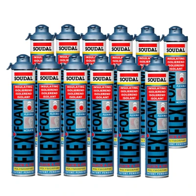 Afbeelding van Soudal Flexifoam Click &amp; Fix 750ml blauw 12 bussen