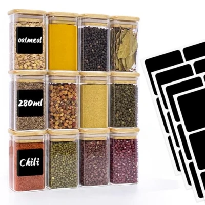 Afbeelding van Withosent Voorraaddozen glas set van 12, 6*10
