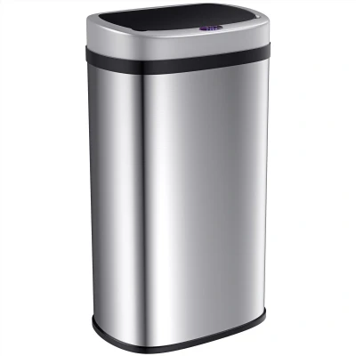 Afbeelding van Deuba Vuilnisbak met Sensor Vierkant RVS 58 Liter Zilver