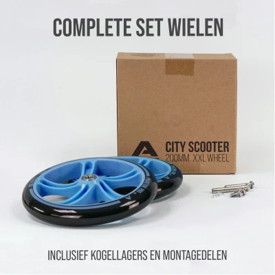 Afbeelding van Apollo City Scooter 200mm vervangende wielenset Pro Wheels met ABEC 7 kogellagers, wielen voor step passend