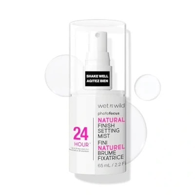 Afbeelding van Wet n Wild Photo Focus Natural Finish Setting Mist, make up fixeerspray, verrijkt met vitamine B5 en E, lichte formule, langdurige 24 uur