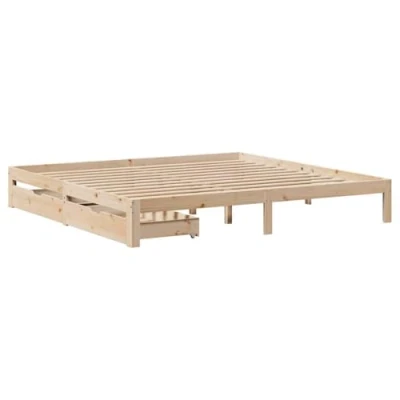 Afbeelding van vidaXL Bedframe met lades massief grenenhout 180x200 cm
