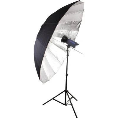 Afbeelding van Bresser Jumbo Paraplu SM 09 180 cm zilver/zwart