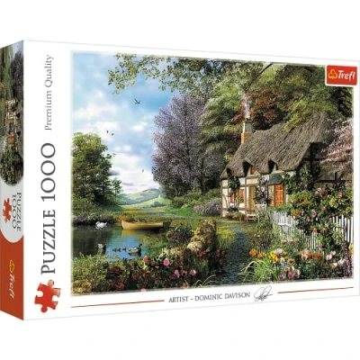 Image de Trefl Puzzle Coin Charmant 1000 PIèces, Forêt, Lac, Maison de Campagne, Chaumière, Fleurs, Arbres, DIY Puzzle, Divertissement Créatif, Amusement, Cadeau, Classique pour Adultes et Enfants