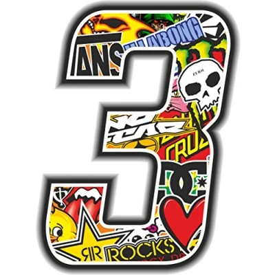 Afbeelding van 4R Quattroerre.it 13353 nummer 3 zelfklevende spuitsticker