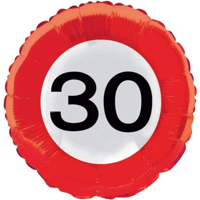 Afbeelding van Ballon folie 30 jaar Verkeersbord